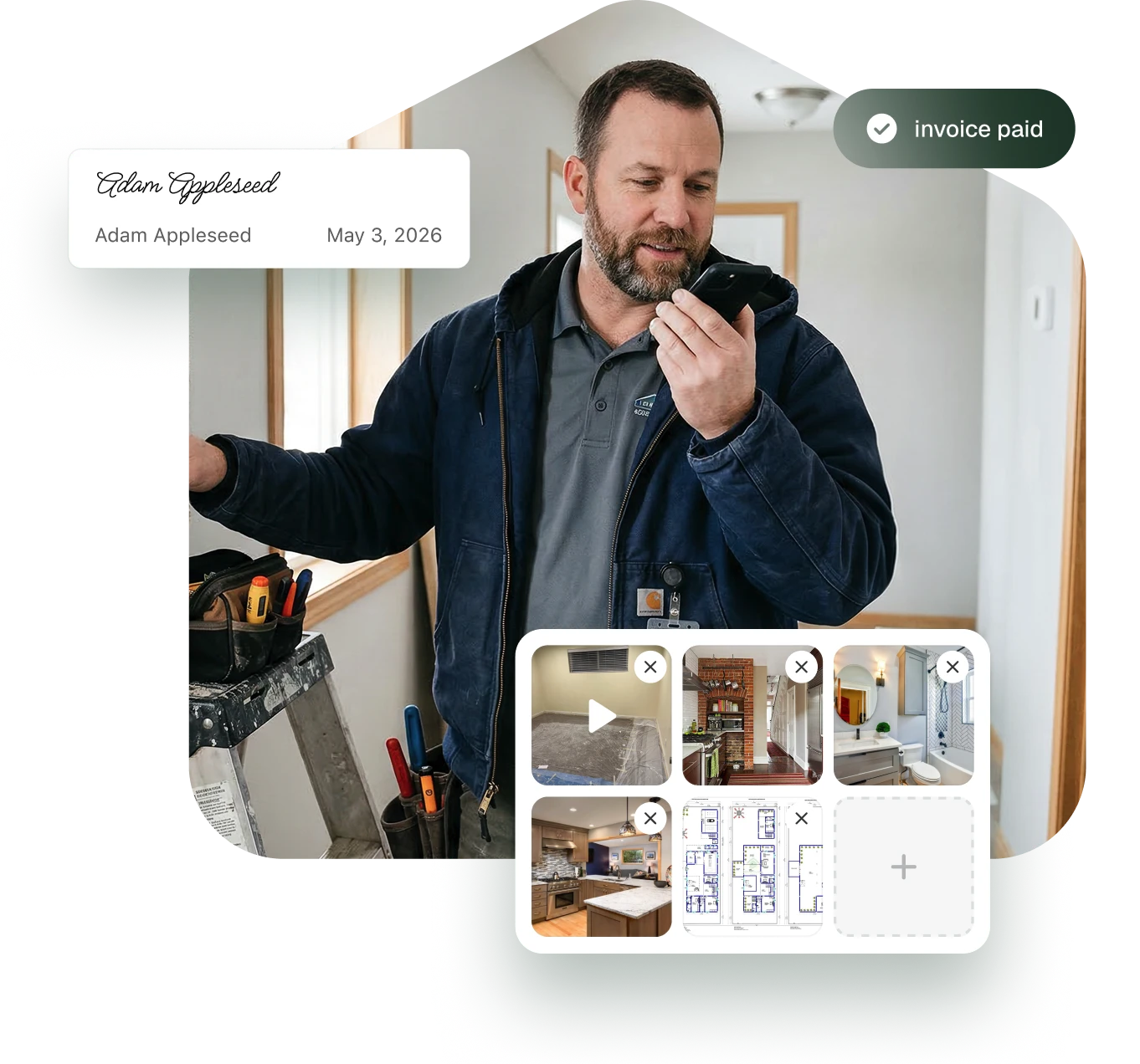 Handyman contractor using Handoff on site